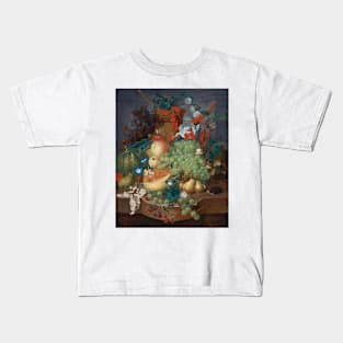 Fruit Still Life With A Mouse On A Ledge by Jan van Os Kids T-Shirt